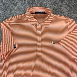 Ralph Lauren RLX Orange White Stripe Tennessee Volunteers Vols Polo Golf Shirt L